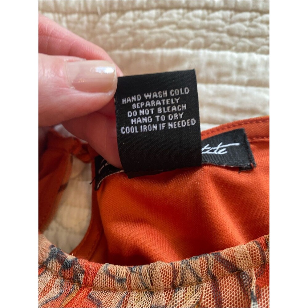 Candalite Petite FLORAL Halter Maxi Dress in Rust Orange, Yellow & Brown Sz LP - Picture 9 of 11